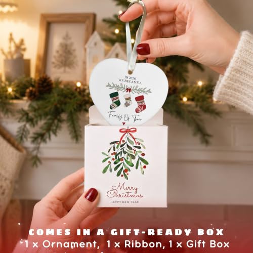 Family of 3 Christmas Ornament - First Christmas for New Mom & Dad - Pawzity