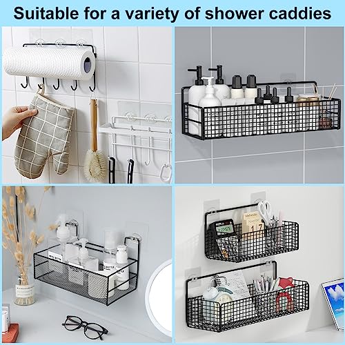 15 Pack Shower Caddy Adhesive Replacement Hooks, No-Drill Wall Mount