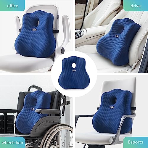 Ergonomic Memory Foam Lumbar Support Pillow for Back Pain Relief
