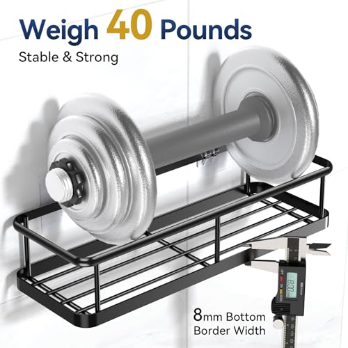 YASONIC Adhesive Shower Caddy 2-Pack, Rustproof Stainless Steel Organizer