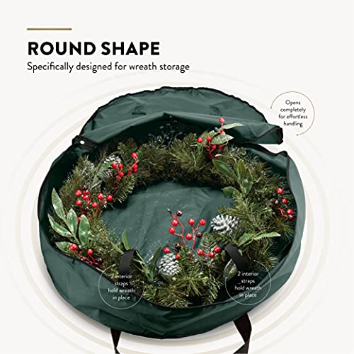30 Inch Christmas Wreath Storage Bag 2 Pack Oxford Waterproof Green