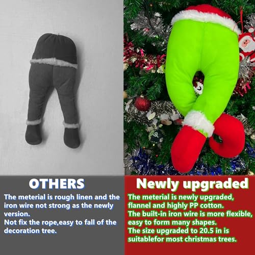 Poseable Christmas Elf Body Tree Ornaments - Stuffed Head, Arms & Legs