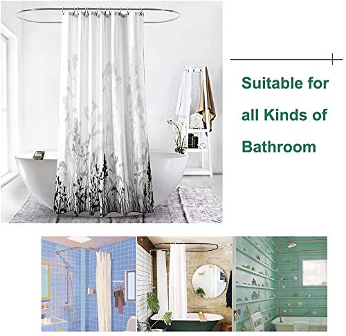 4-Piece Fantasy Shark Shower Curtain Set with Non-Slip Bath Rugs