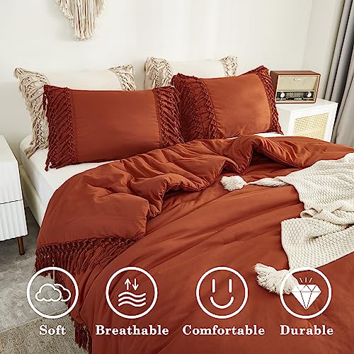 Boho Tassel Comforter Set - California King, 3 Pieces, Lightweight