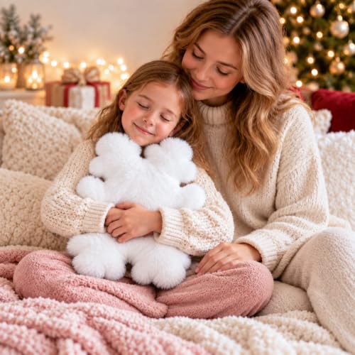 AELS 17.7" Snowflake Faux Fur Decorative Throw Pillow Set of 1 - White Christmas Accent