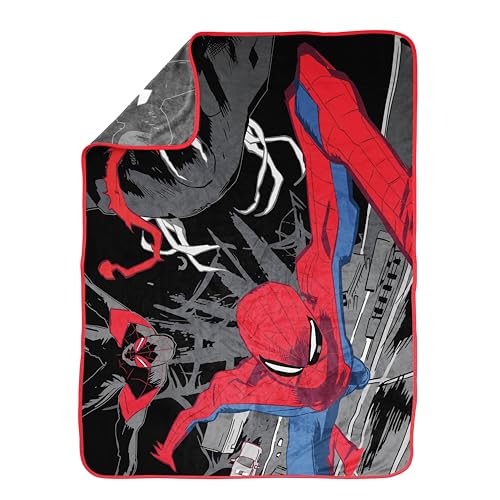 Jay Franco Spiderman Kids Plush Throw Blanket - 46 x 60 Inch Cozy Microfiber