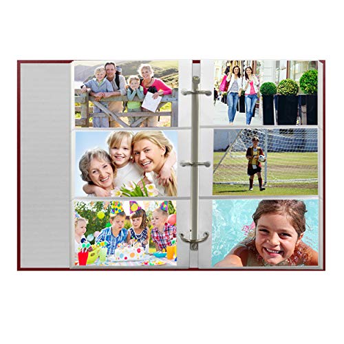 3-Ring Burgundy Photo Album for 504 4x6 Photos - Leatherette Cover