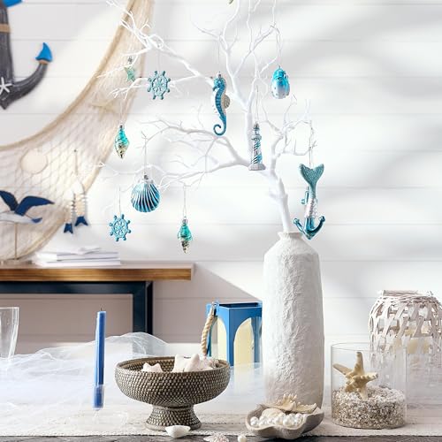 12-Piece Shatterproof Coastal Beach Tree Ornaments - Ocean Theme Decor