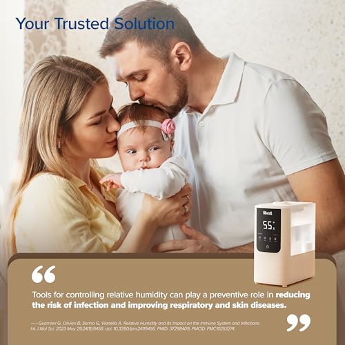 Smart Warm and Cool Mist Humidifier for Bedroom 4.5L Tank White