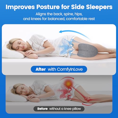 Ergonomic Knee Pillow for Side Sleepers - Memory Foam Support