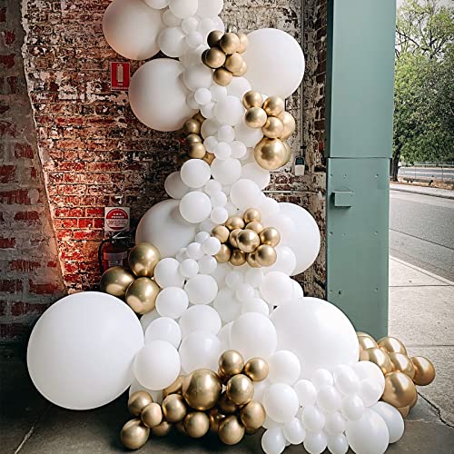 White Balloon Garland Arch Kit 130pcs - Party Decorations