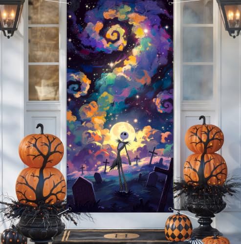 Halloween Door Cover 71x35in Horror Movie Backdrop Porch Banner