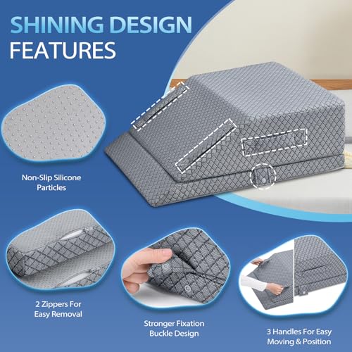 Height Adjustable Memory Foam Wedge Leg Pillow for Elevation