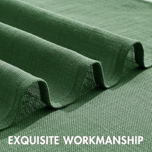 MIULEE Emerald Green 26x30 inch Linen Blend Tier Curtains, 2 Panels for Kitchen/Bathroom