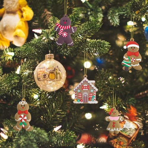 16-Piece Gingerbread Man & House Christmas Tree Ornaments - 3 Inch