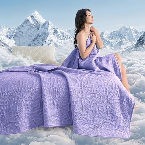 Light Purple Coin Pattern Summer Cooling Comforter - Twin Size