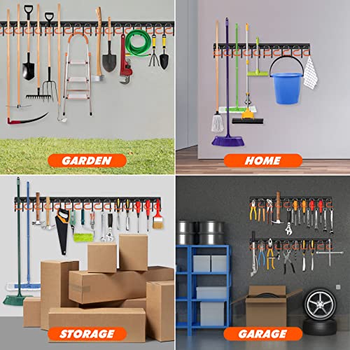 68-Inch All Metal Garden Tool Organizer Wall Mount Garage Storage