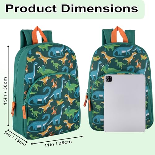 Trail Maker 15 Inch Dinosaur Kids Backpack for Boys and Girls