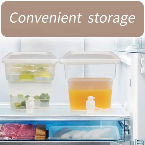 AiSmRu 2 Pcs 1.3 Gallon Fridge Beverage Drink Dispenser with Spigot, Slim Plastic Water Dispenser Cold Drink Dispenser Leakproof for Indoor Outdoor Party BBQ Wedding
