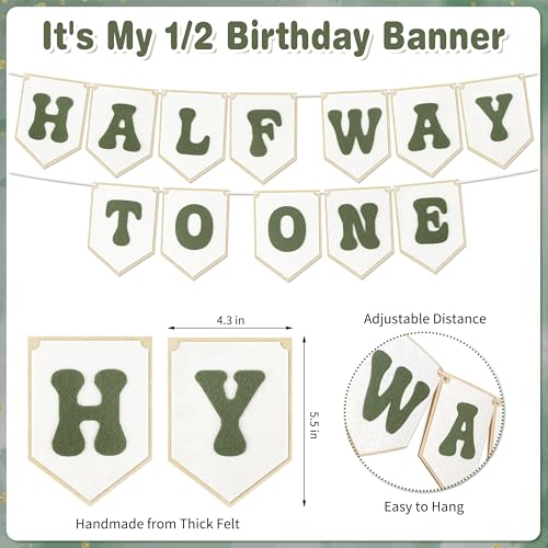 1/2 Birthday Boy Decorations Kit - Half Way to One Banner & High Chair Decor