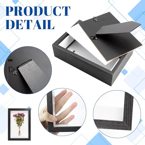 5-Pack 4x6 Shadow Box Frame Set, Wood Display Case with Acrylic Front