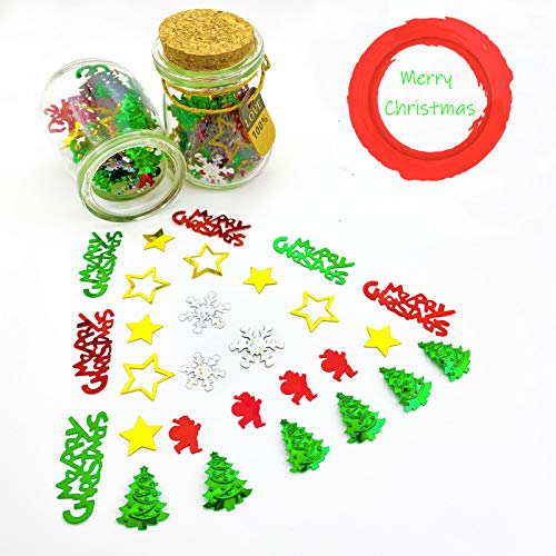 Werich Christmas Confetti Mix, 1.6 oz Red Green Silver Foil Table Scatter (Merry Christmas) – party decor