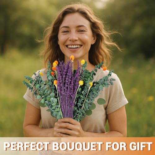120-Piece Dried Eucalyptus and Lavender Bouquet for Shower Home Decor
