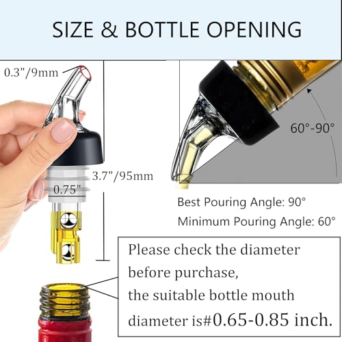 3-Pack 1oz Measured Liquor Bottle Pourers - Automatic Shot Dispenser