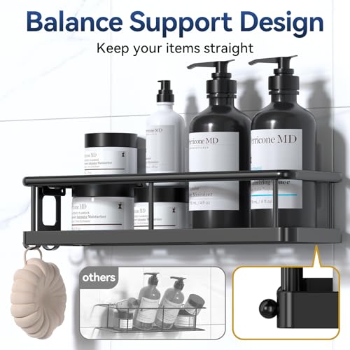 YASONIC Adhesive Shower Caddy 2-Pack, Rustproof Stainless Steel Organizer