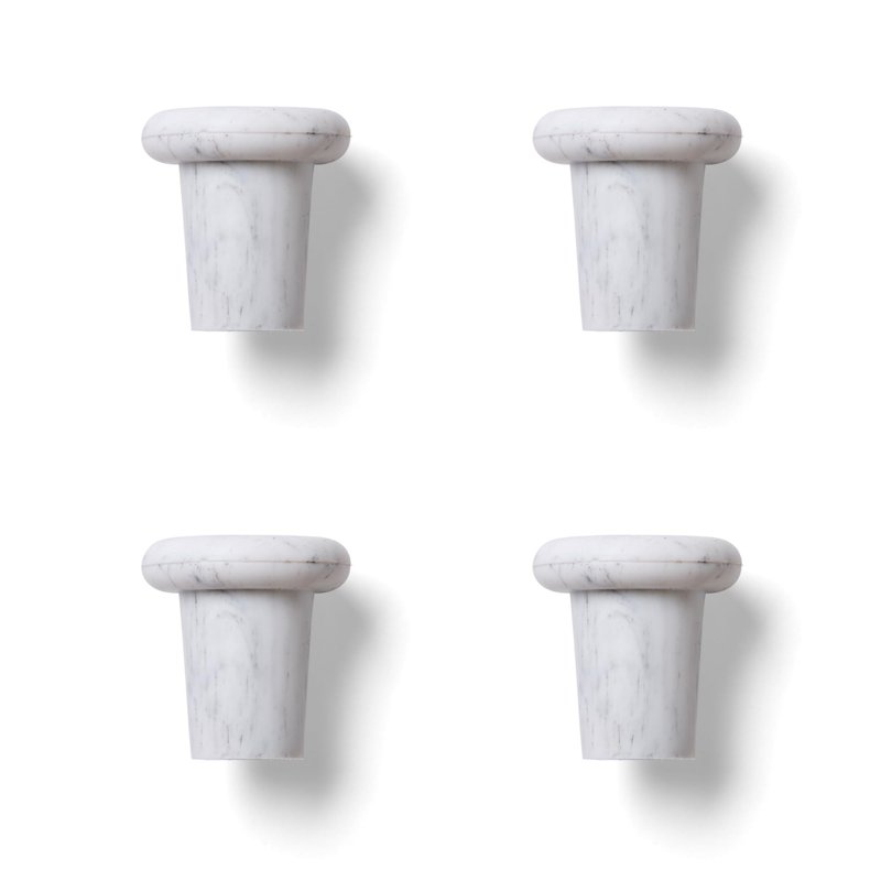 Outset B320 Silicone Wine Bottle Stoppers, White Marble, Small
