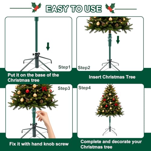 14.8-Inch Adjustable Christmas Tree Height Extender for 3-5 Ft Artificial Trees, Green