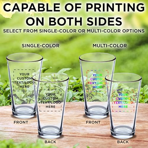 16 oz. Personalized Beer Pint Glasses - Heavy Duty Stackable Glassware