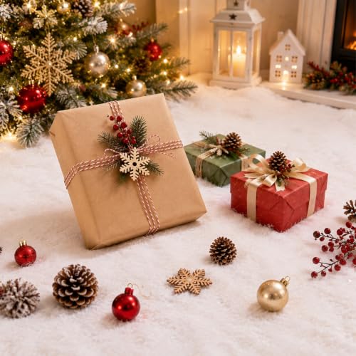 White 5x10ft Fake Snow Blanket with Glitter for Christmas Village Decoration - 3pcs Set
