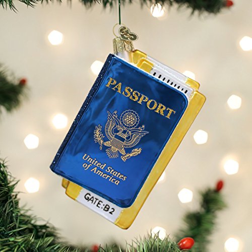 Handcrafted Glass Passport Christmas Tree Ornament for Travelers