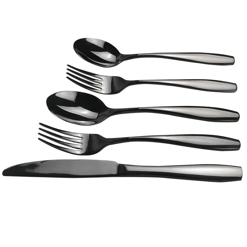 Wekioger Matte Black Stainless Steel Flatware 80 Pieces, Table Dinner Silverware Set for 16