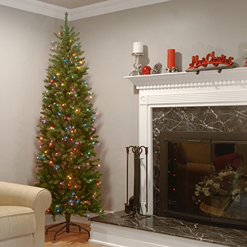 6.5ft Pre-Lit Kingswood Fir Slim Artificial Christmas Tree with Stand