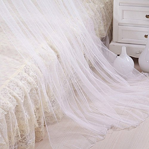 Hanging Bed Canopy Mosquito Net - Elegant White Lace Insect Screen