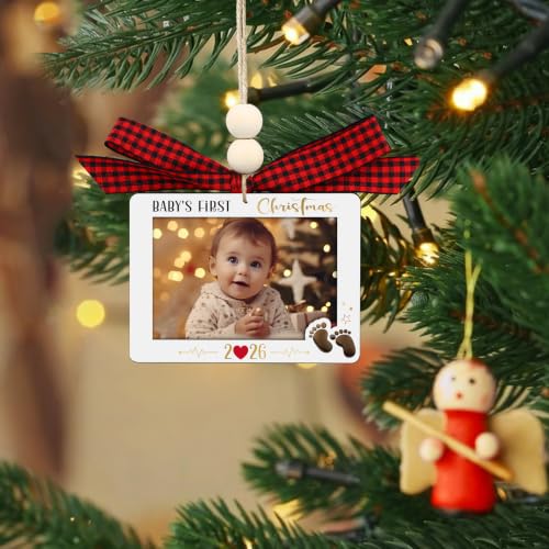 WhatSign P-Frame Baby's First Christmas Photo Frame Ornament Keepsake 2026