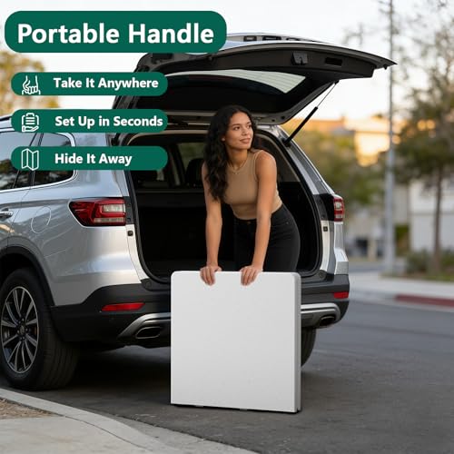 4ft Folding Table - Heavy Duty Adjustable Height Portable Utility Table