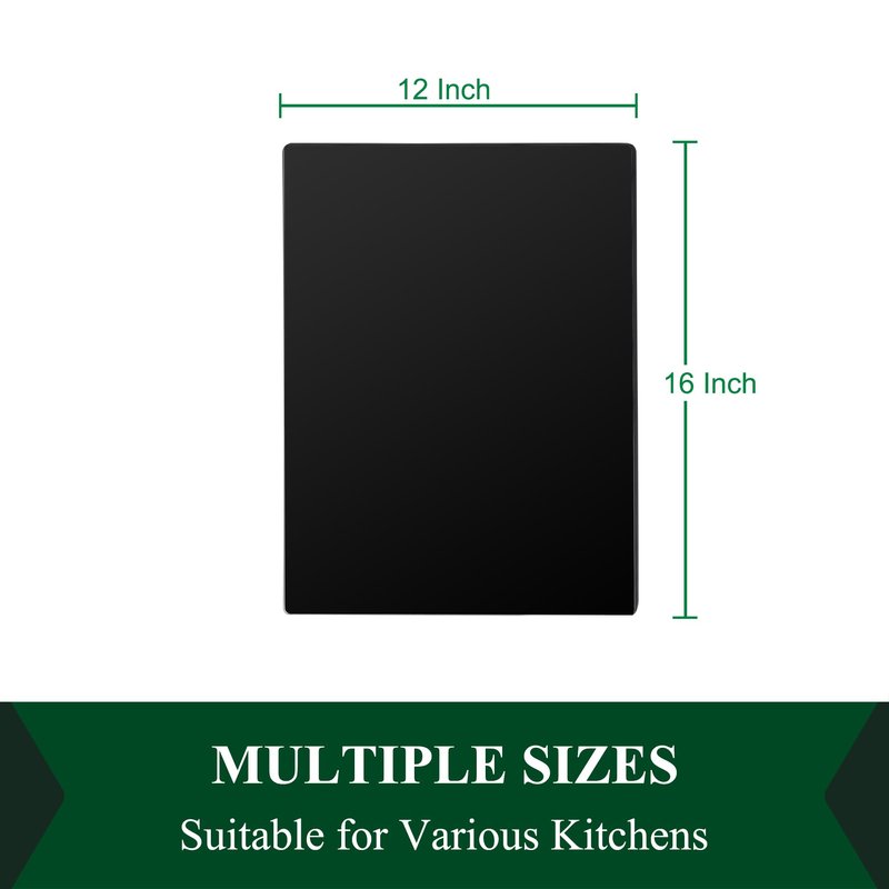 Phore Tempered Glass Cutting Board for Kitchen, Black Cutting Board for Countertop, Dishwasher Safe, Scratch Resistant, Heat Resistant, Shatter Resistant (16"x12", Black)