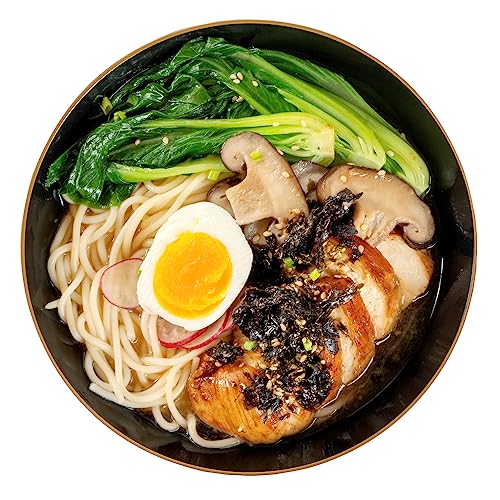 Restaurantware Moderna 16 Ounce Plastic Bowls 20 Durable Disposable Salad Bowls - Gold-Rimmed Heavy-Duty Black Plastic Fancy Bowls For Warm And Cold Foods Ideal For Restaurants