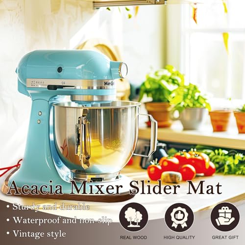 Acacia Wood Slider Mat for 4.5-5 Qt Tilt-Head Stand Mixers