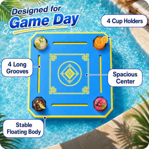 32-Inch Floating Mahjong Table for Pool - 8cm Thick Foam Game Board