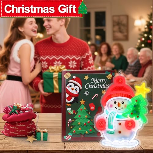 YAOZHOU Snowman LED Neon Sign Christmas Window Decor USB Lights
