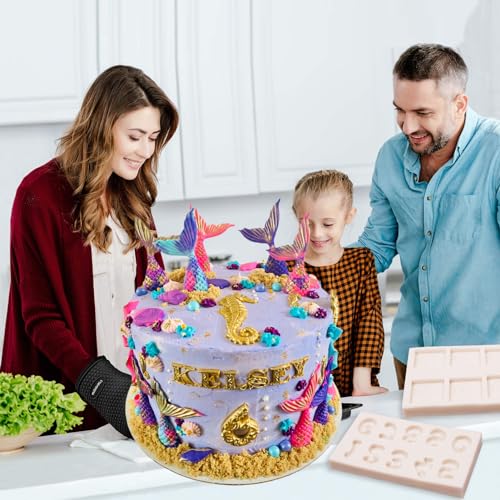 Muyulin 4 Pcs Letter Flag Chocolate Silicone Molds Z217 for Cake Decoration