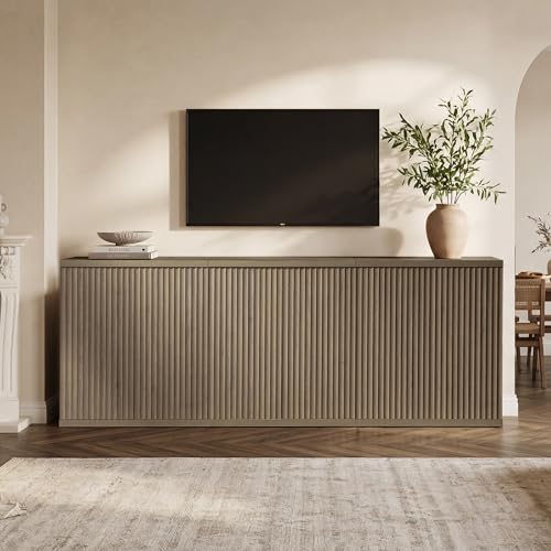 Modern Fluted Buffet Sideboard Cabinet with Adjustable Shelves