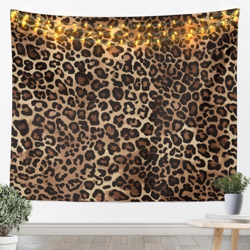 Leopard Print Wall Tapestry - Large Cheetah Safari Wall Hanging (59x82 in)