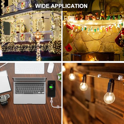 TidyHelper 105 PCS Adhesive Christmas Light Clips & Cable Holders