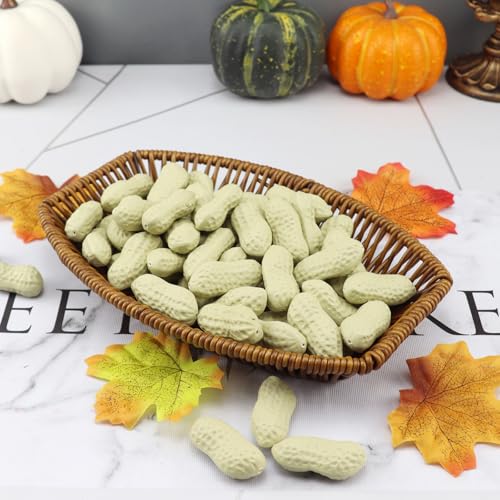 90pcs Artificial Peanuts Realistic Plastic Fake Groundnuts for Decoration