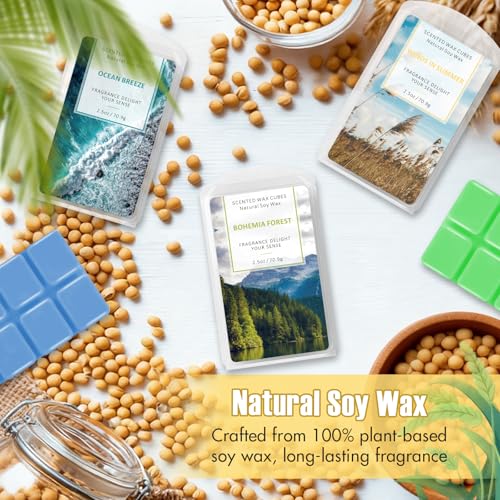 Natural Scented Soy Wax Melts - 4 Pack Summer Fragrance Cubes for Warmers